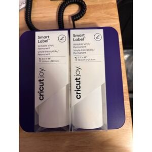 Cricut Joy Smart Label Permanent Writable Vinyl Lot of 2 White 5.5" x 48"